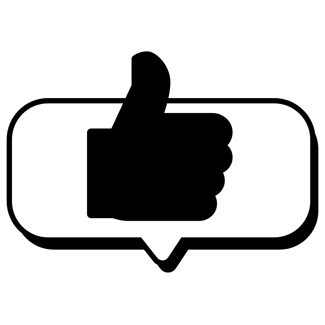 Image of thumbs up in a chat bubble